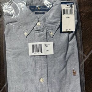Ralph Lauren Classic Fit Grey Button-Down Shirt Long Sleeve M